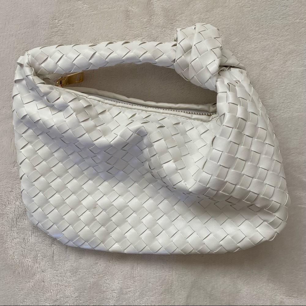 SHEIN white woven mini purse